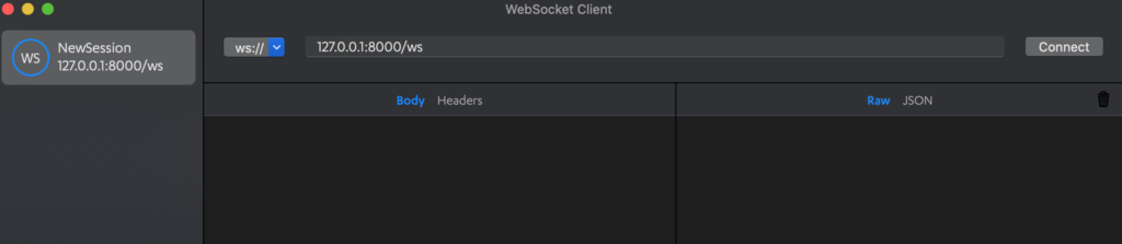 WebSocket client connection example 1
