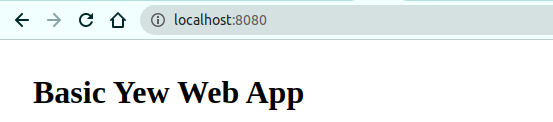 Screenshot of web browser showing our basic webassembly rust front-end yew app. 