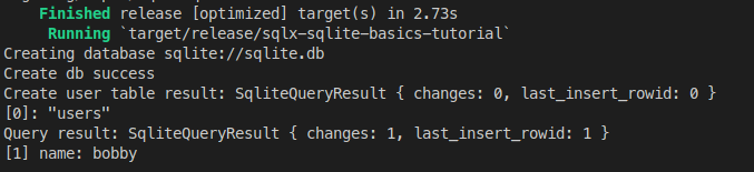 SQLx SQLite Query and display users, mapping result to a concrete type.