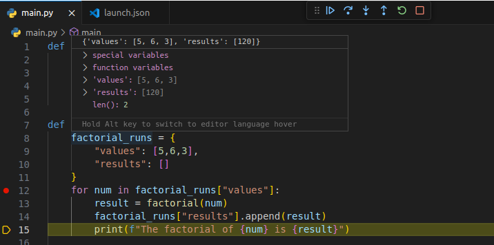 array is updated with results value