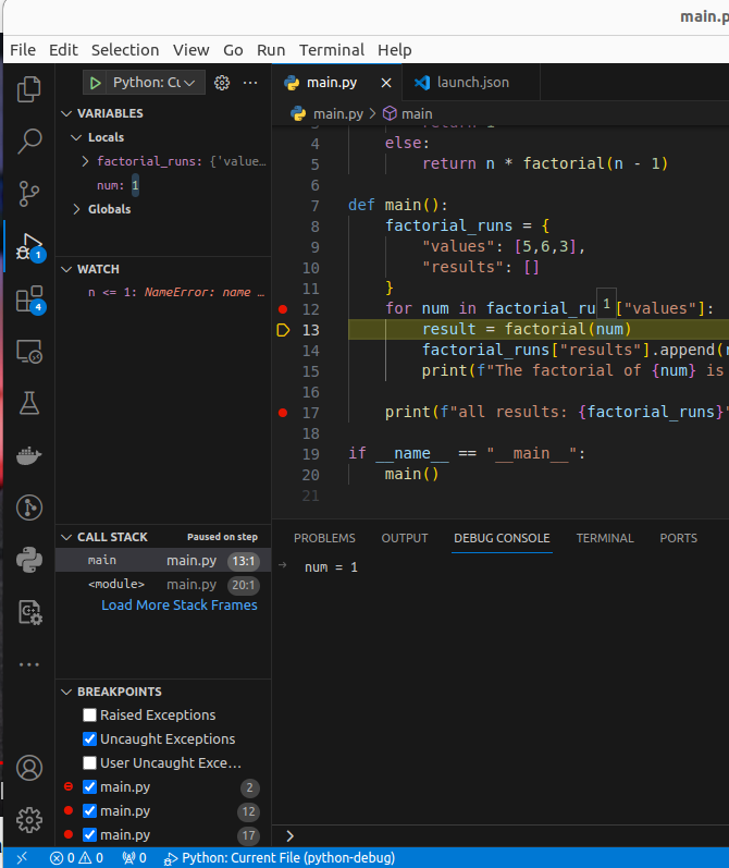 visual studio code debugger for python showing changing a variable value in the debug console