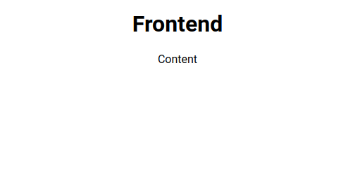 Basic frontend first changes showing just a header and text.