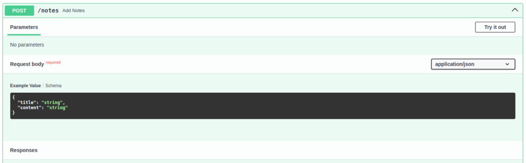 Python back end swagger UI: showing data schema for payload.